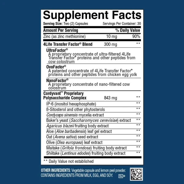 4Life Transfer Factor Plus con Zinc - Suplemento inmunológico - Imagen 7